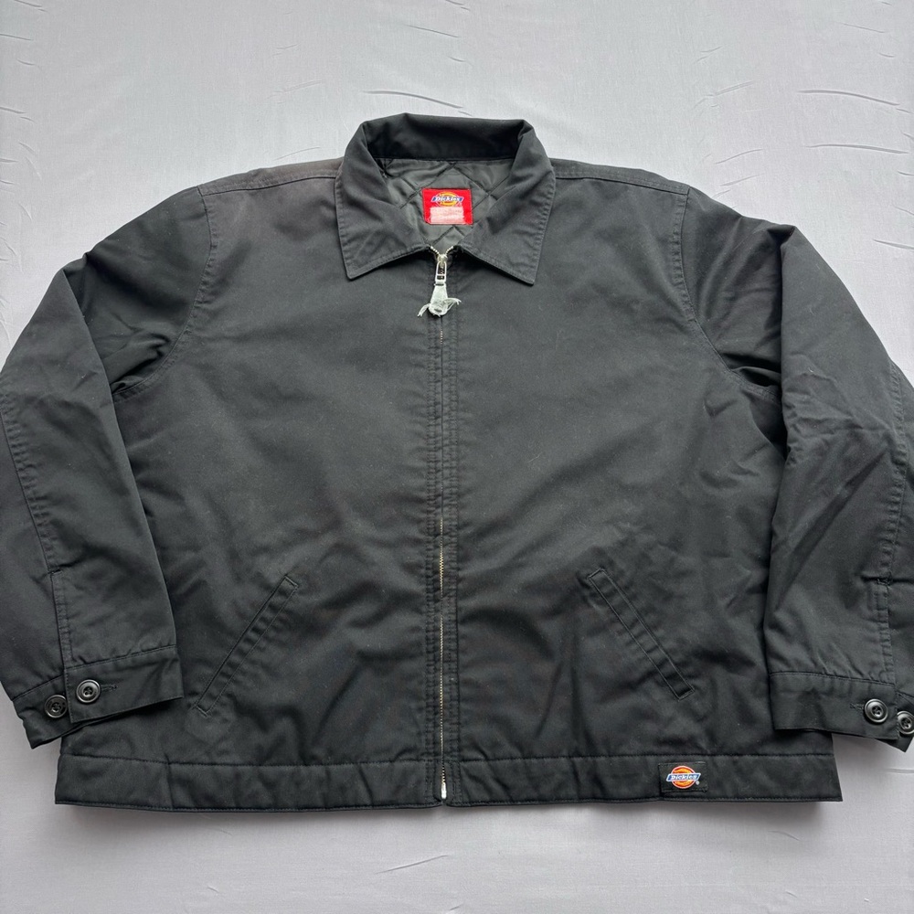 Dickies Men's 2XL Black Quilted Work Jacket Workwear Outerwear Zip Front Durable